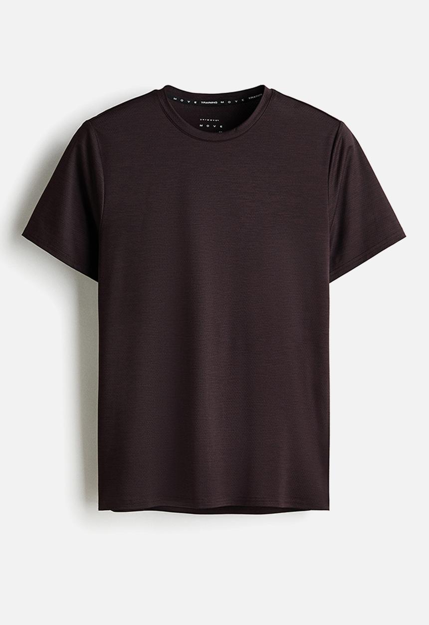 H&M - Mesh sports T-shirt with drymove™ - dark brown
