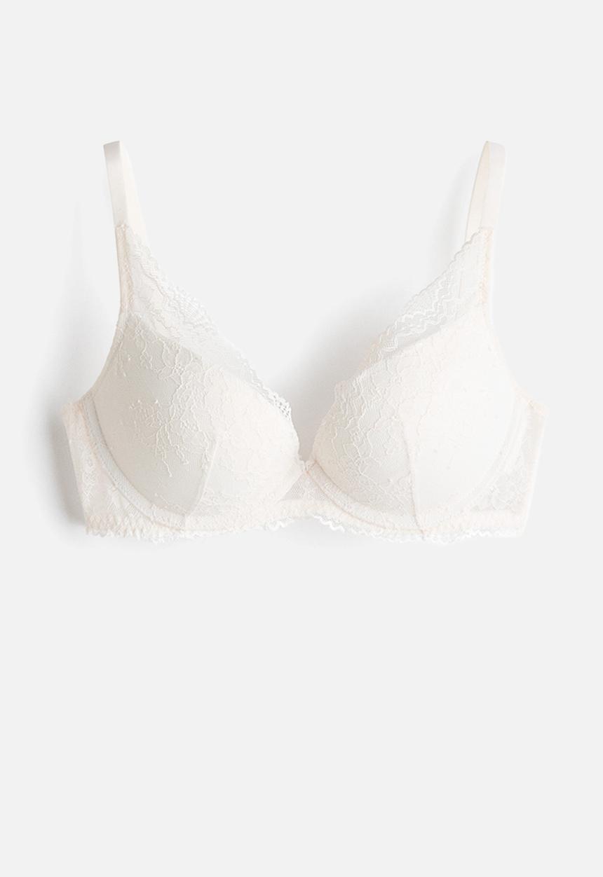 H&M - Lace super push-up bra - white