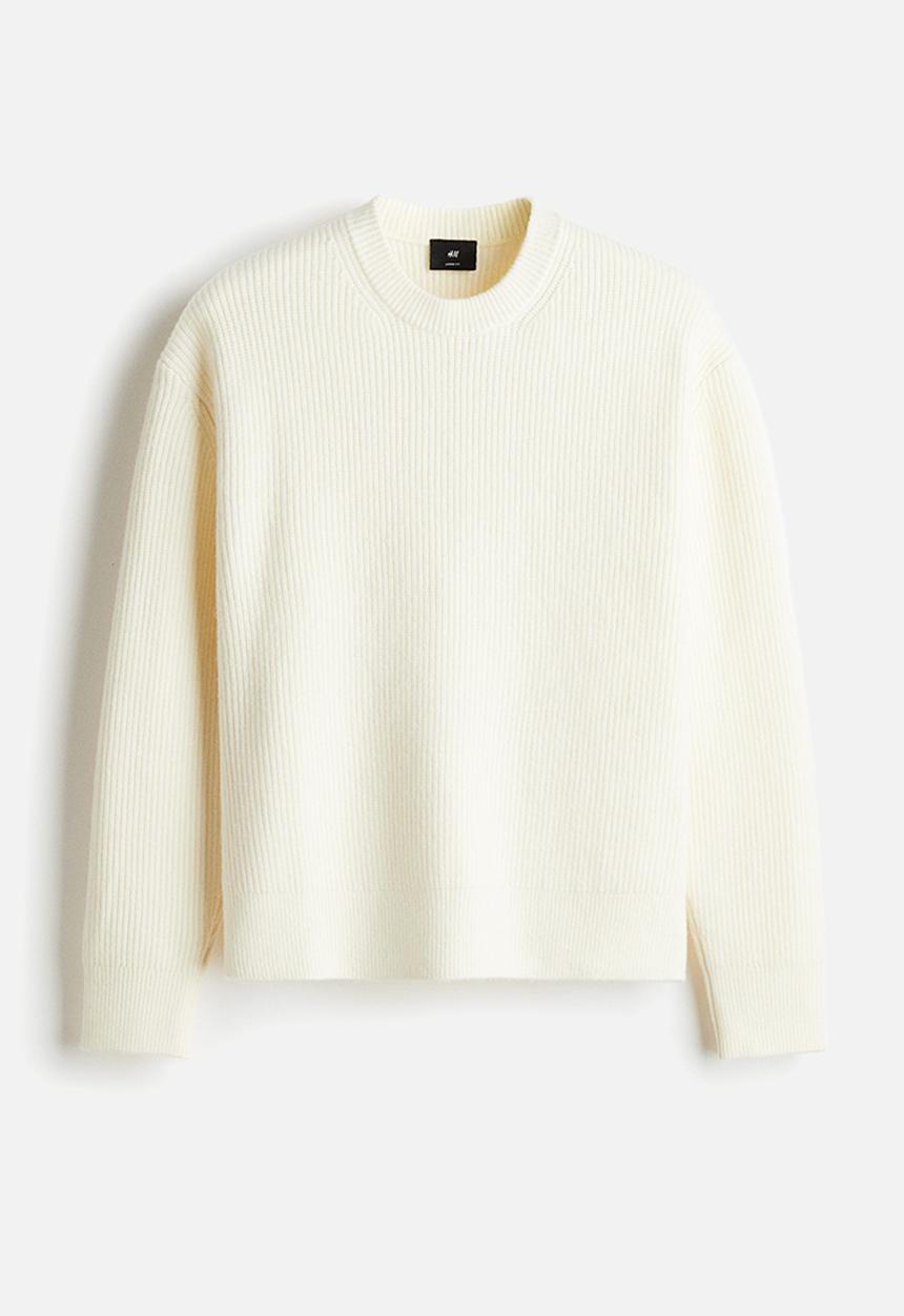 H&M - Loose fit rib-knit jumper - white