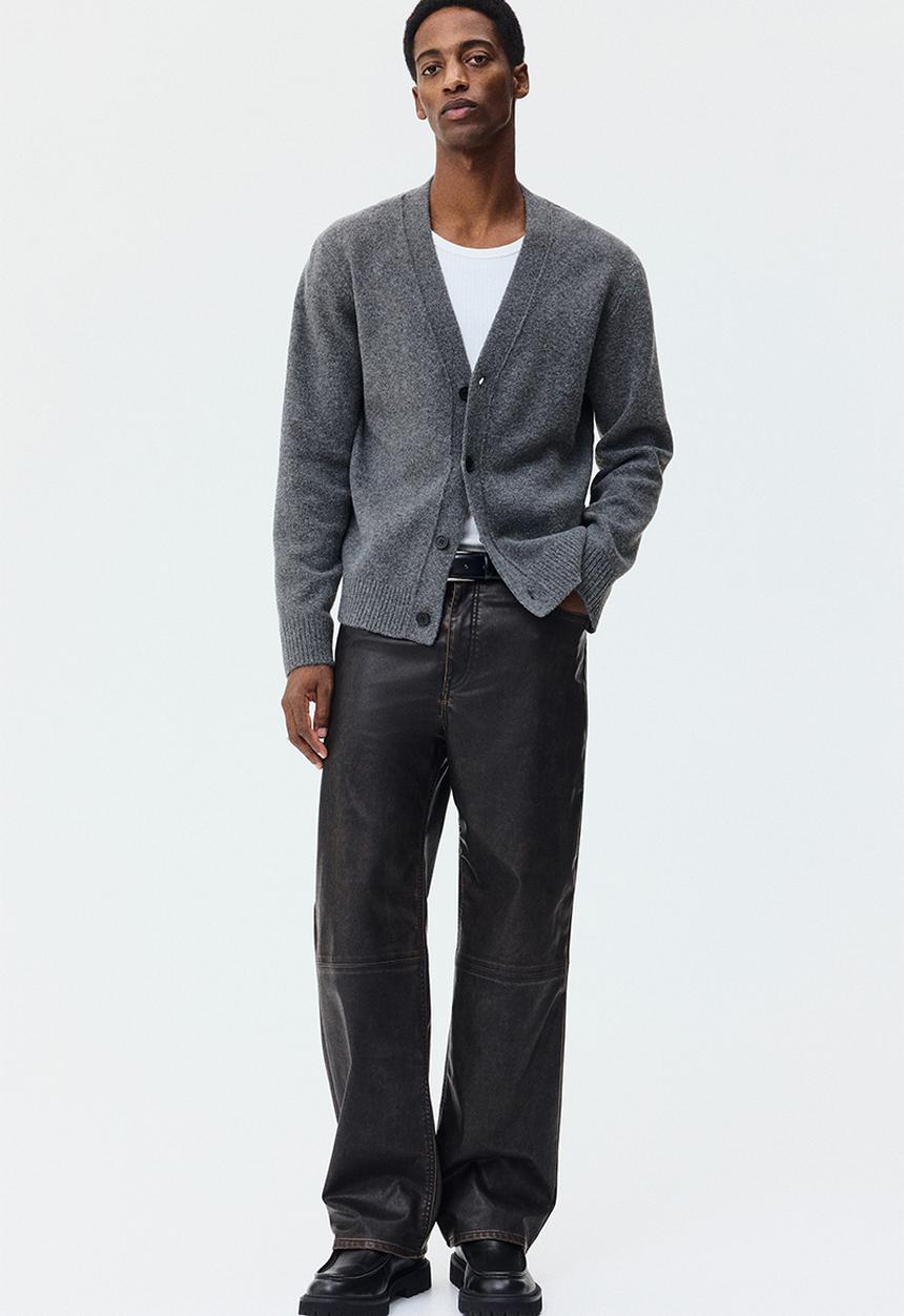 H&M - Regular fit brushed cardigan - dark grey marl