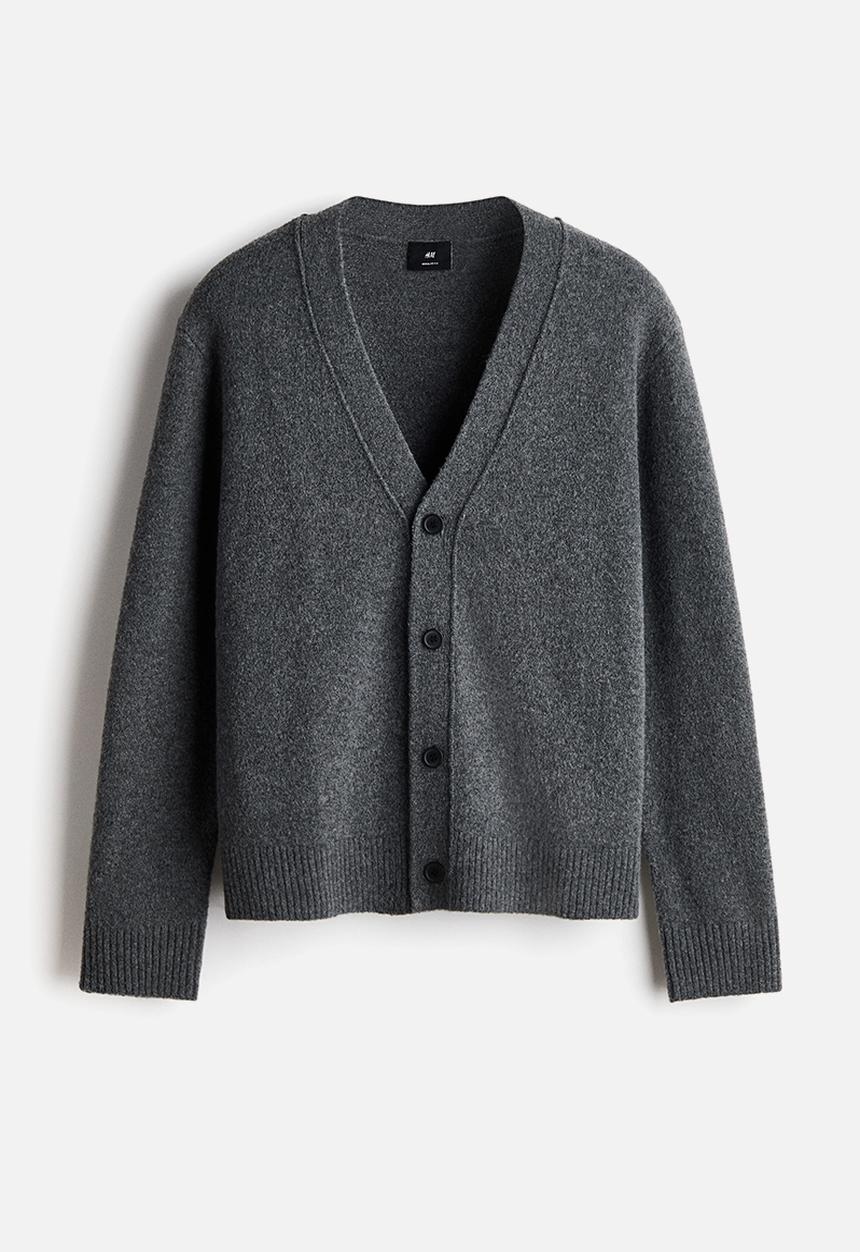 H&M - Regular fit brushed cardigan - dark grey marl