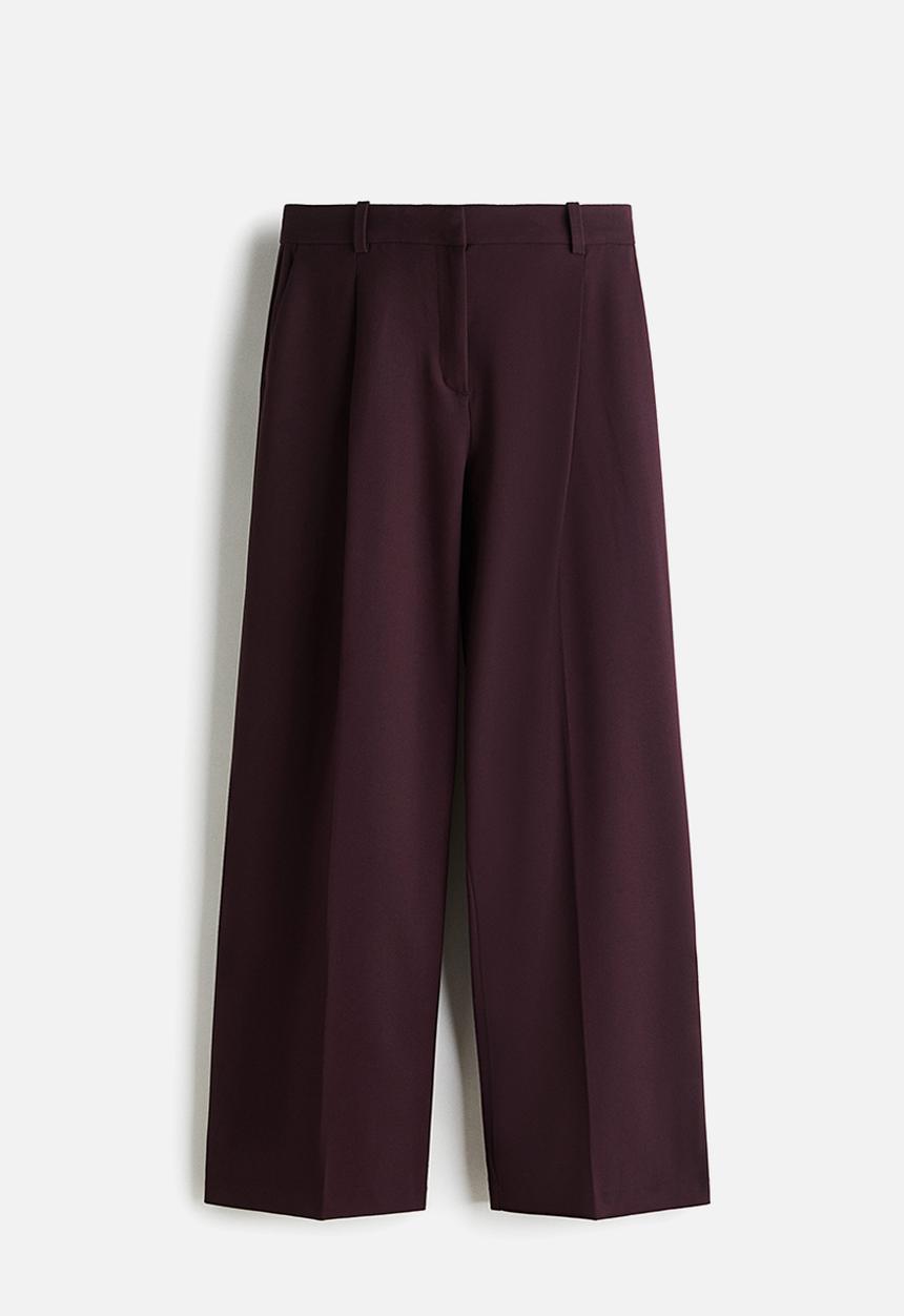 H&M - Wide tailored trousers - burgundy