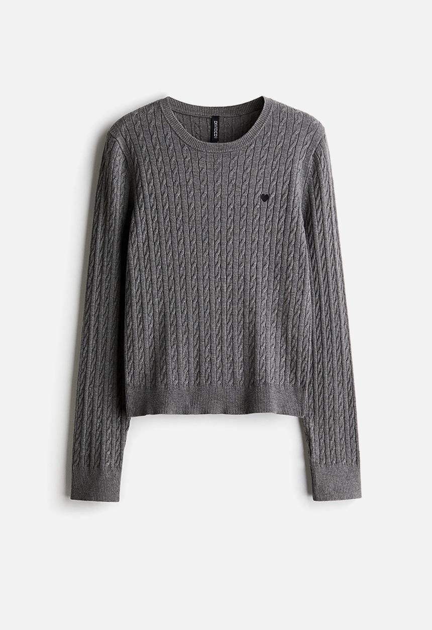 H&M - Cable-knit jumper - dark grey