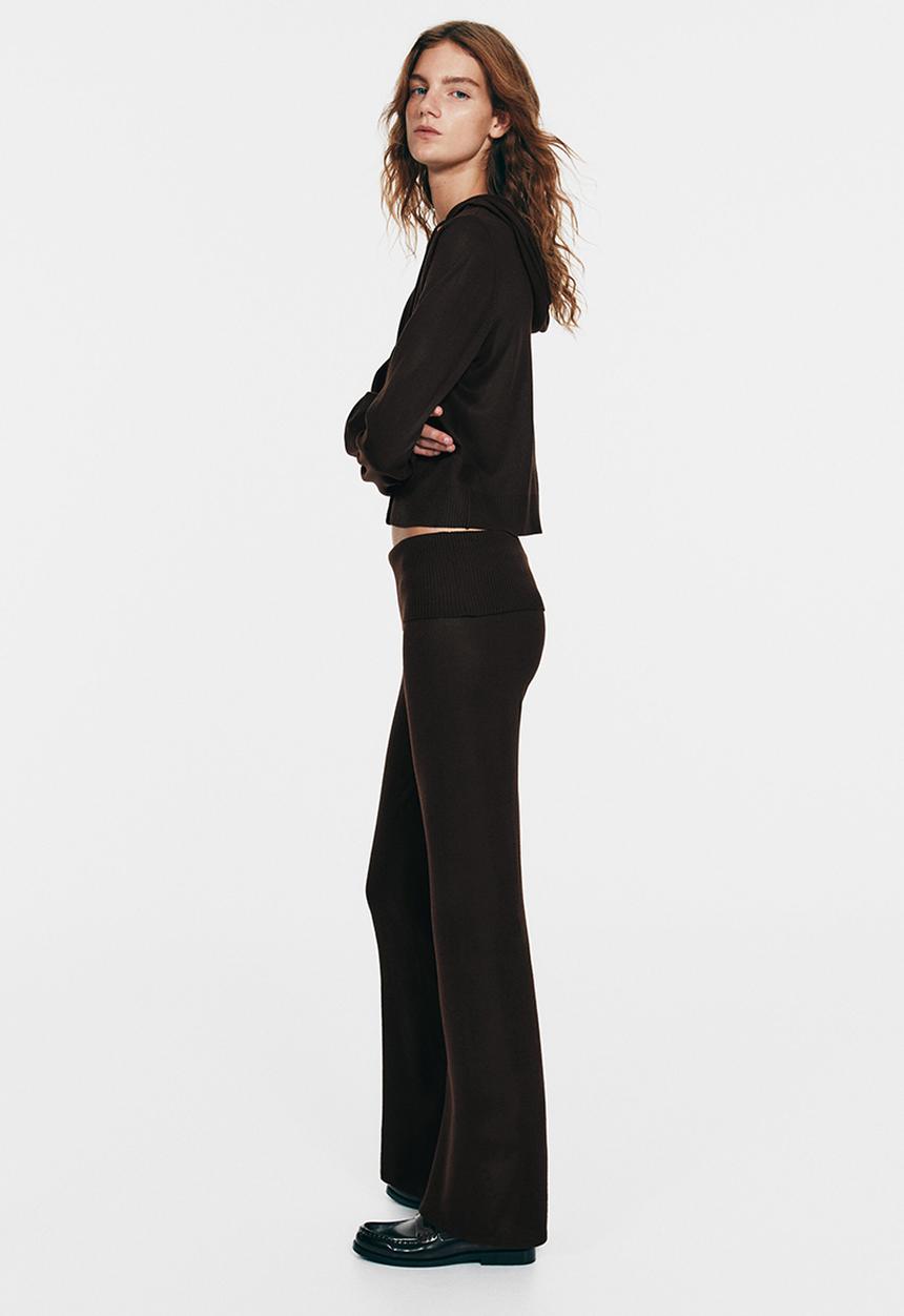 H&M - Knitted yoga pants - dark brown
