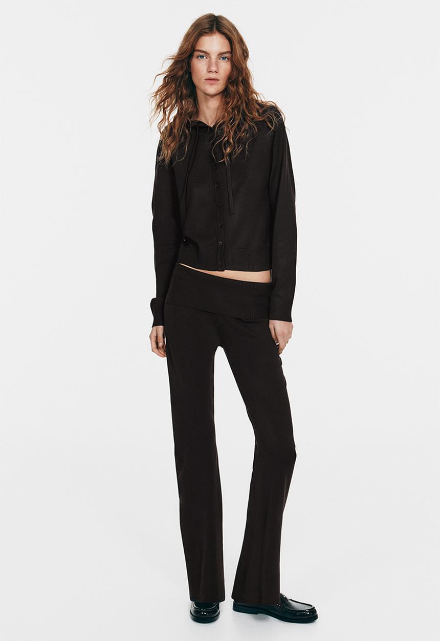 H&M - Knitted yoga pants - dark brown