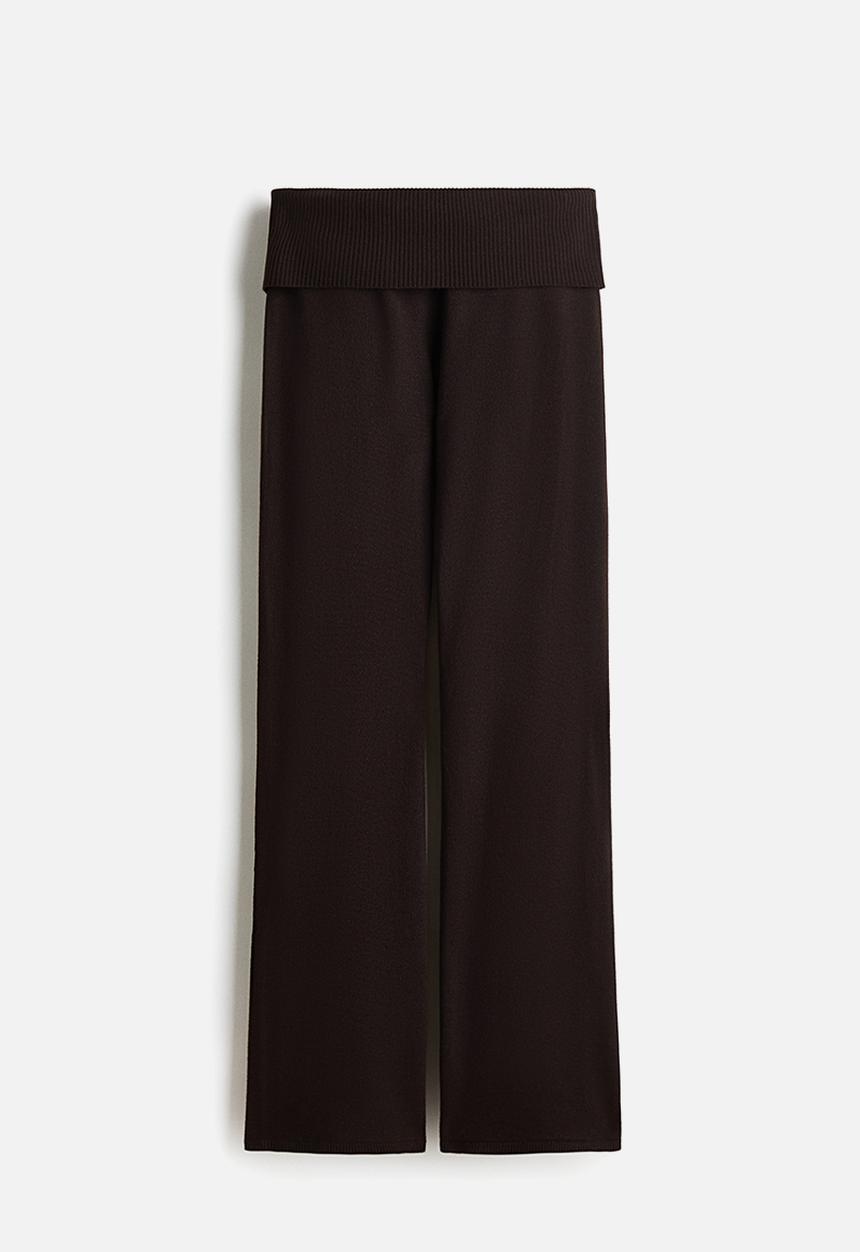 H&M - Knitted yoga pants - dark brown