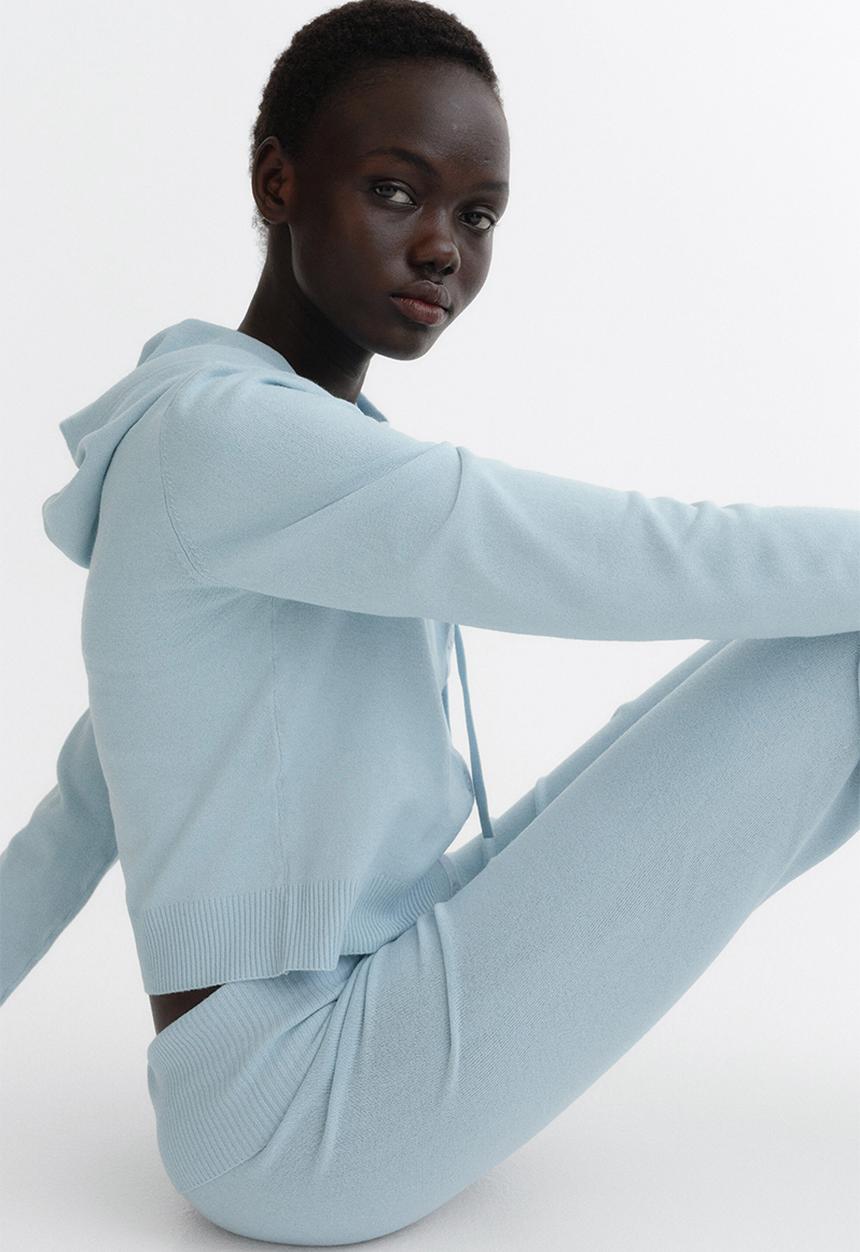 H&M - Knitted yoga pants - light blue