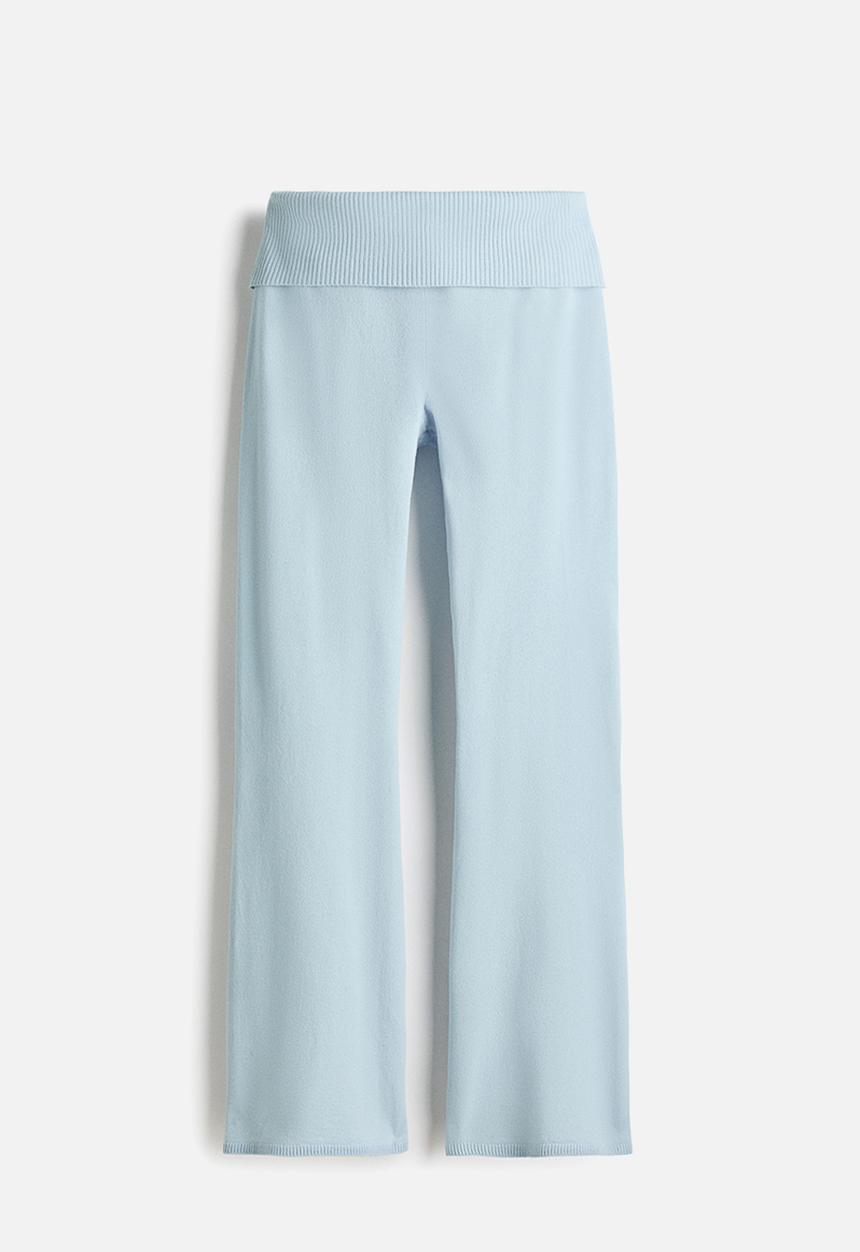 H&M - Knitted yoga pants - light blue