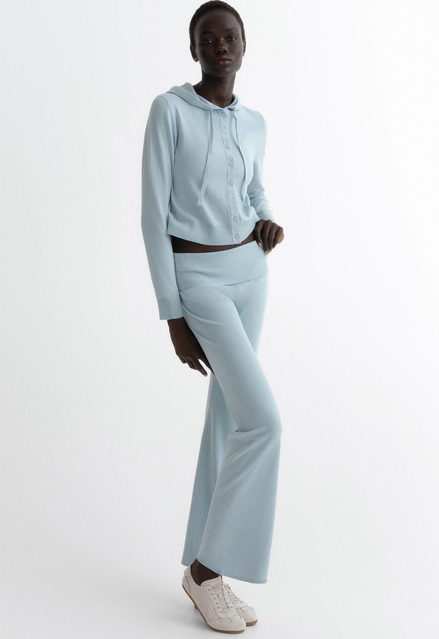 H&M - Knitted yoga pants - light blue