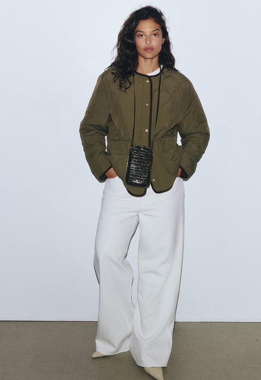 H&M - Quilted jacket - dark khaki green