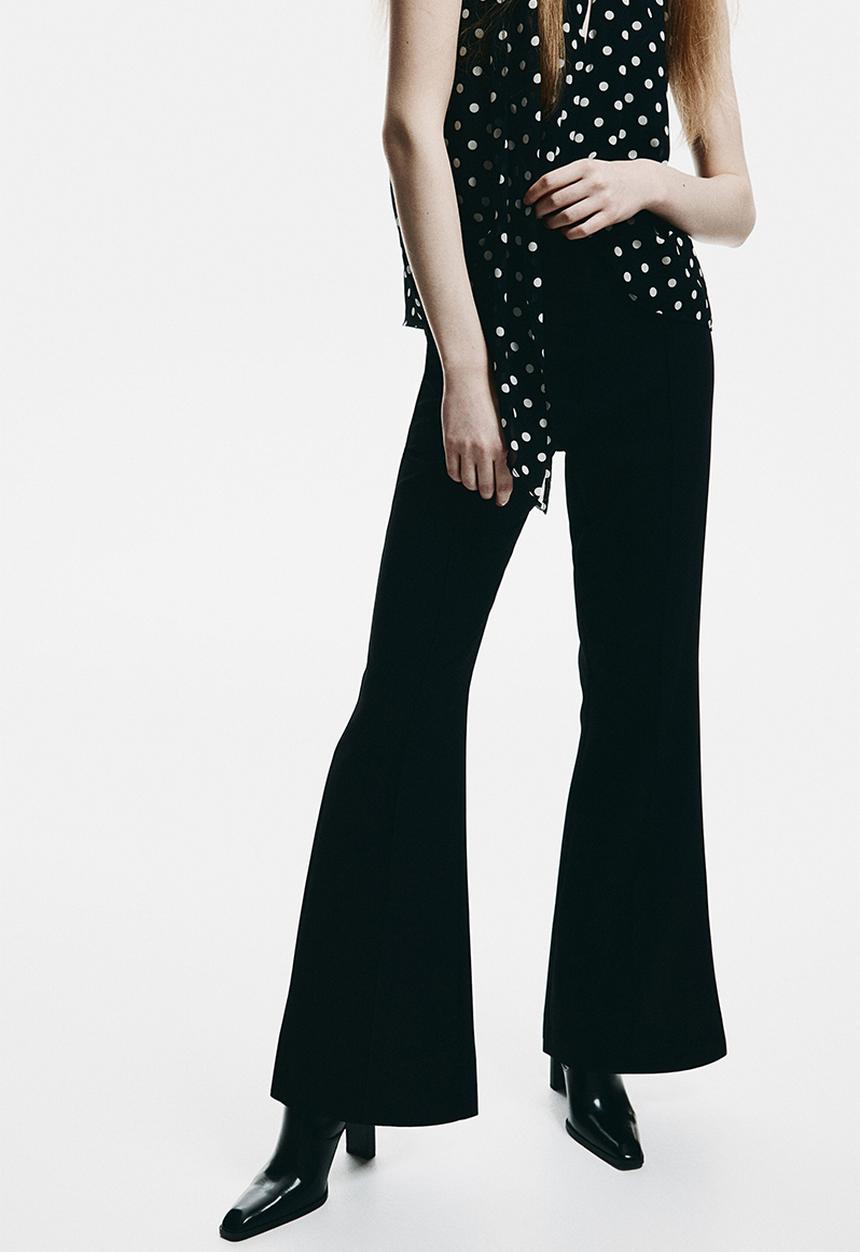 H&M - Flared tailored trousers - black