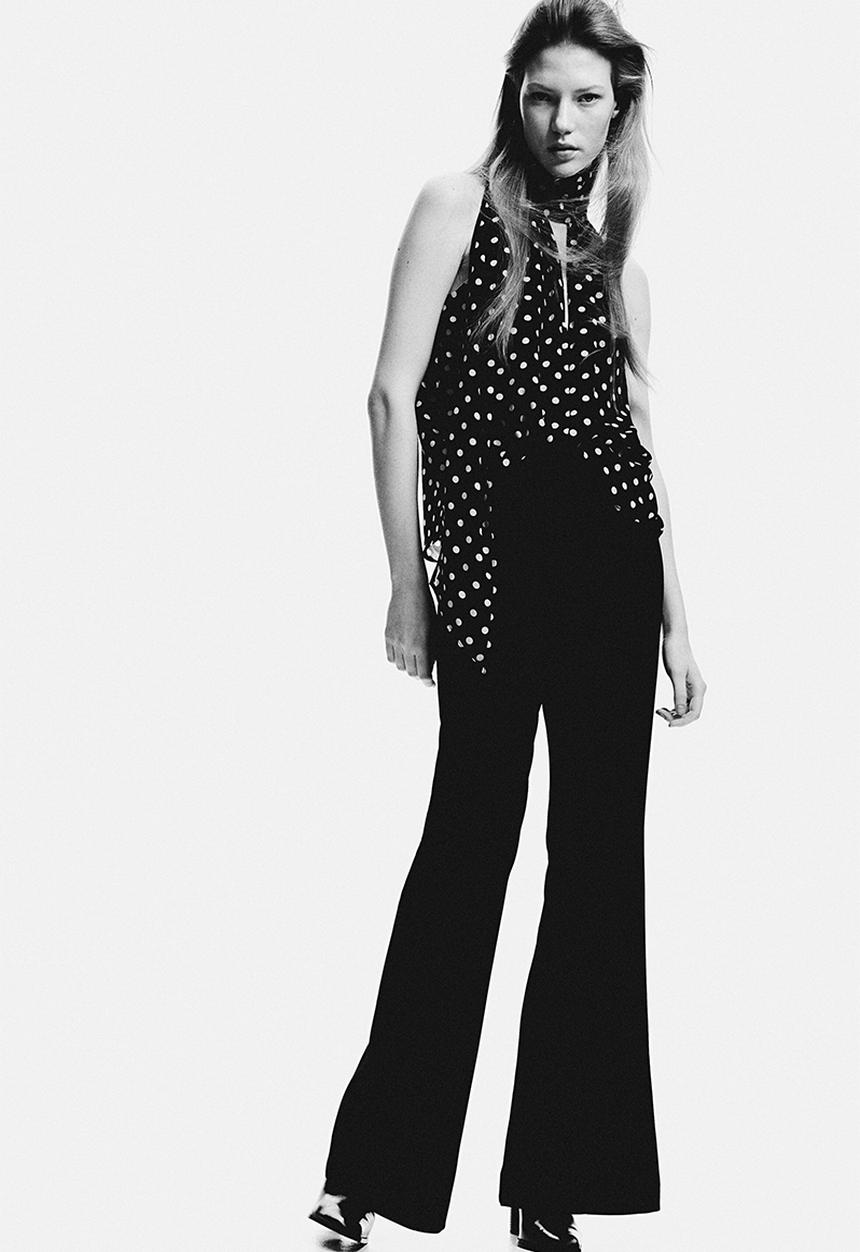 H&M - Flared tailored trousers - black