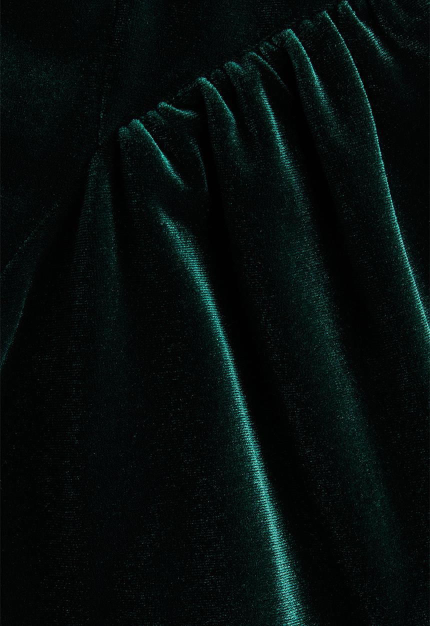 H&M - Sleeveless velour dress - dark green