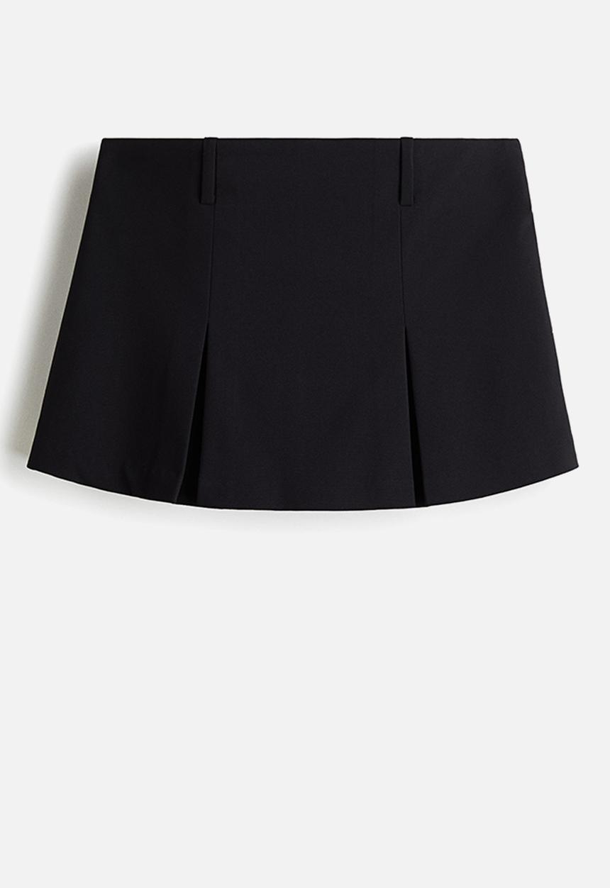 H&M - Pleated mini skort - black