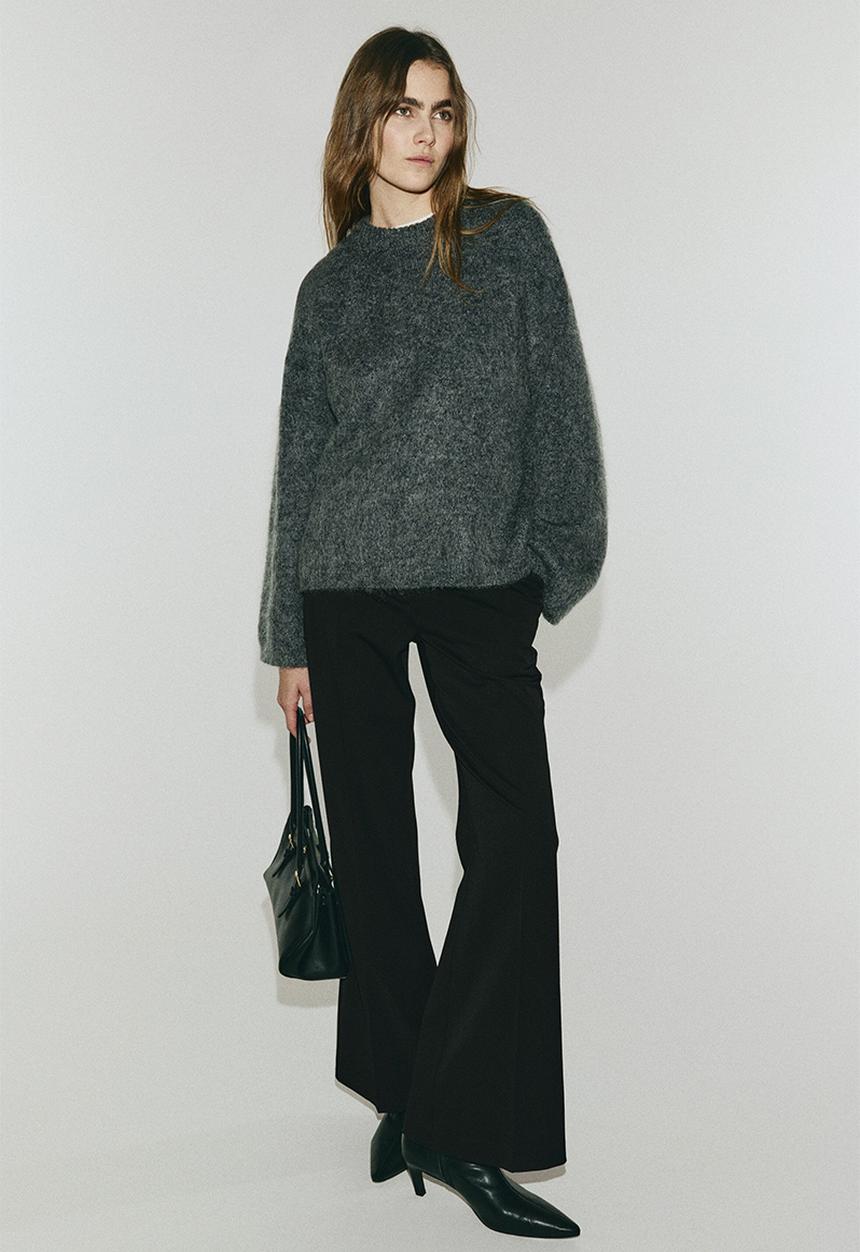 H&M - Flared tailored trousers - black