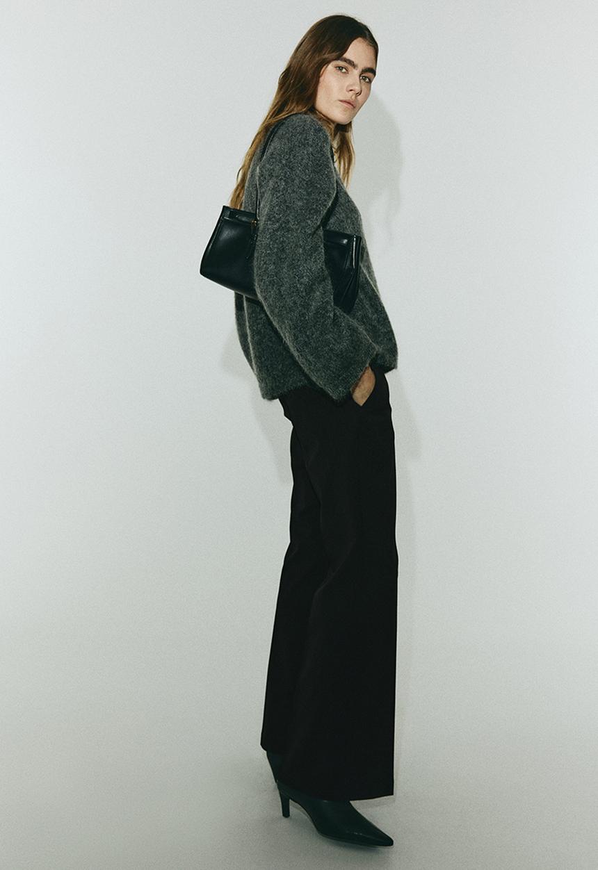 H&M - Flared tailored trousers - black