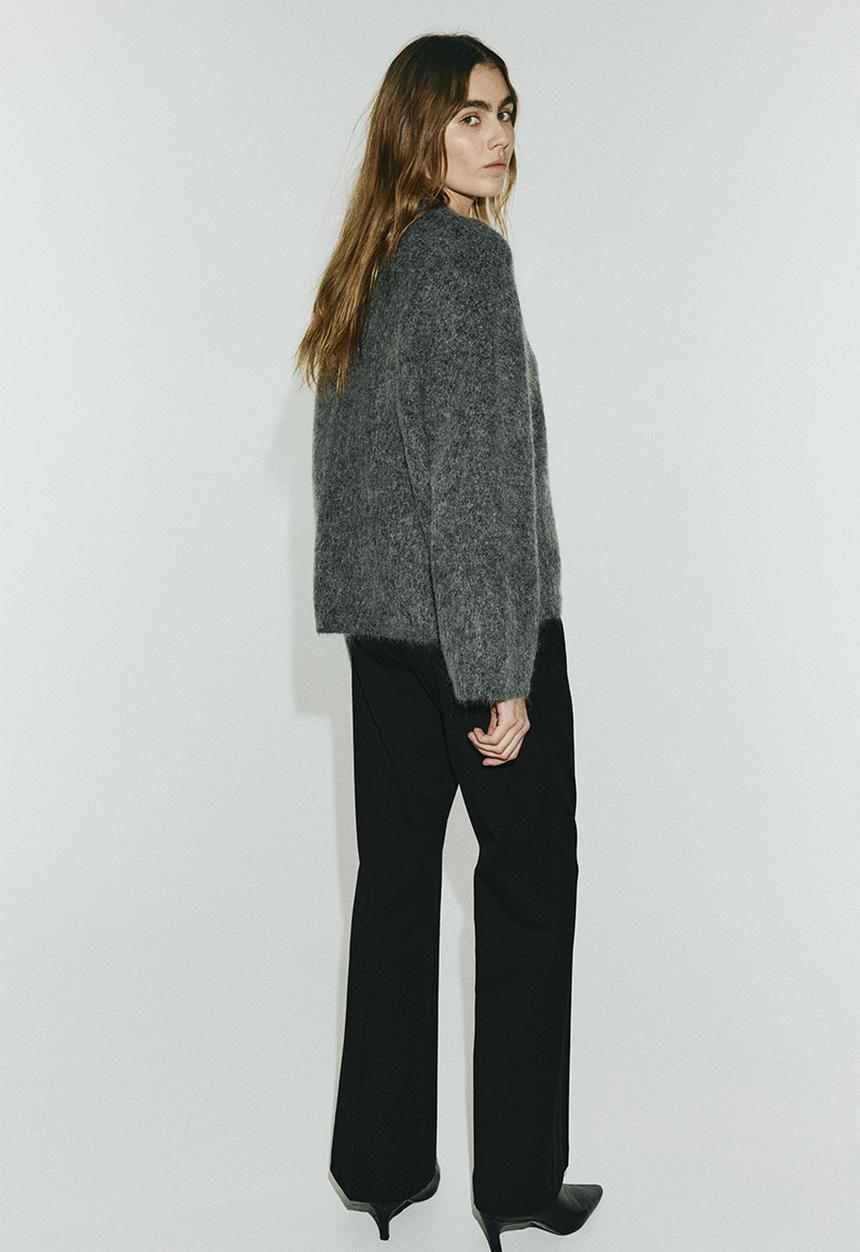 H&M - Flared tailored trousers - black