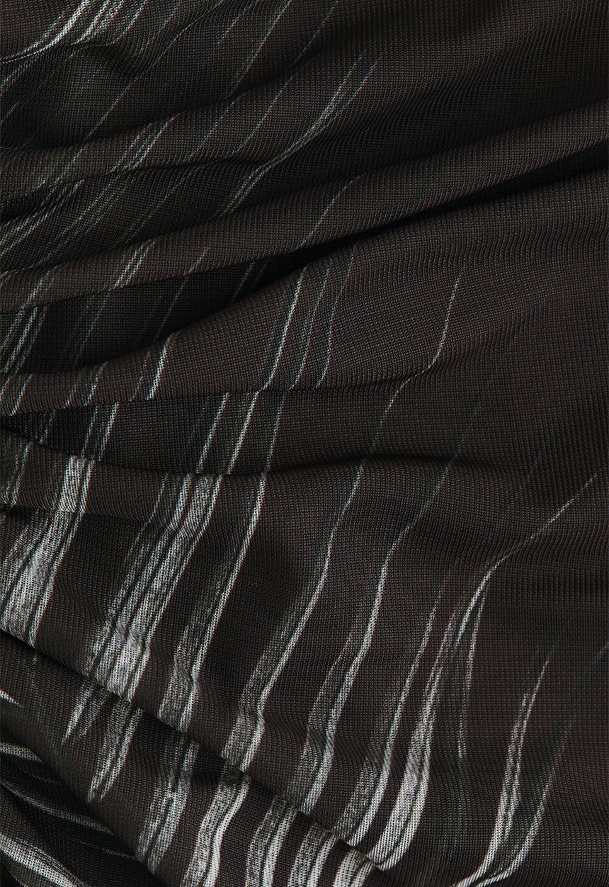 H&M - Draped midi dress - black/patterned