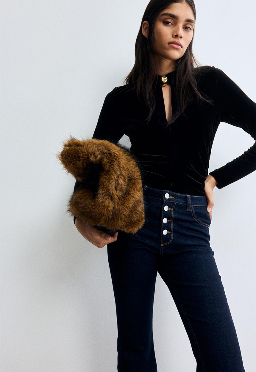 H&M - Flared high jeans - dark denim blue