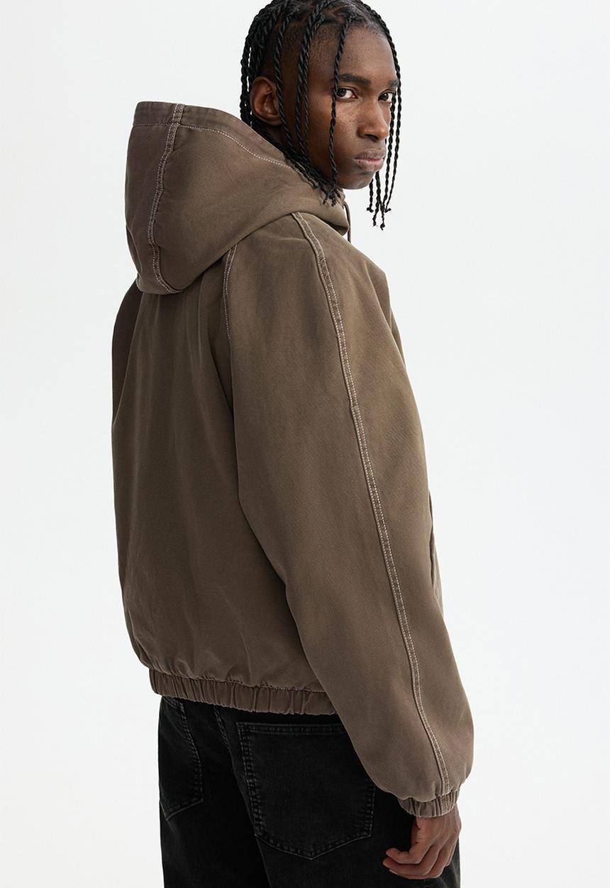 H&M - Padded canvas jacket - dark mole