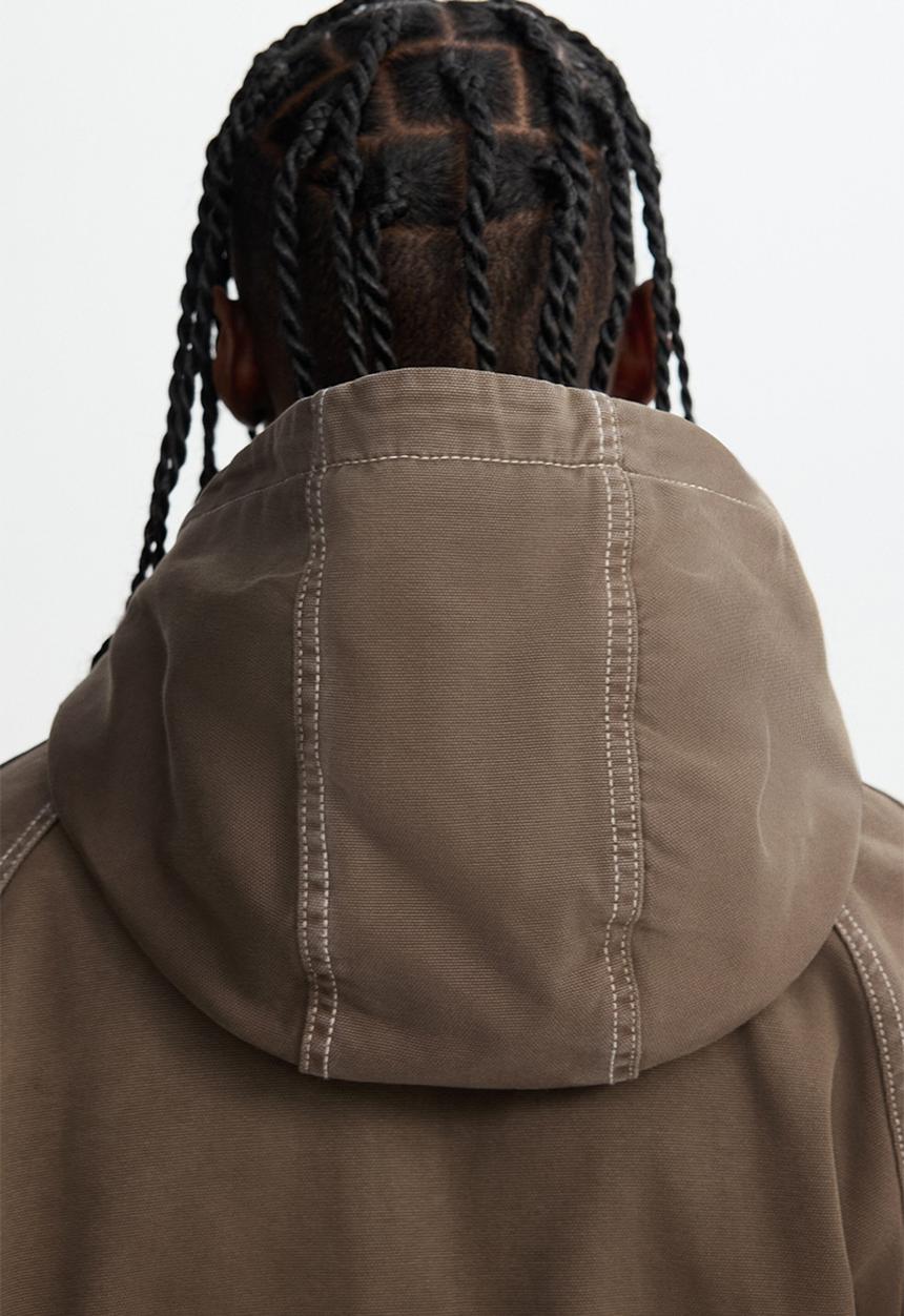 H&M - Padded canvas jacket - dark mole