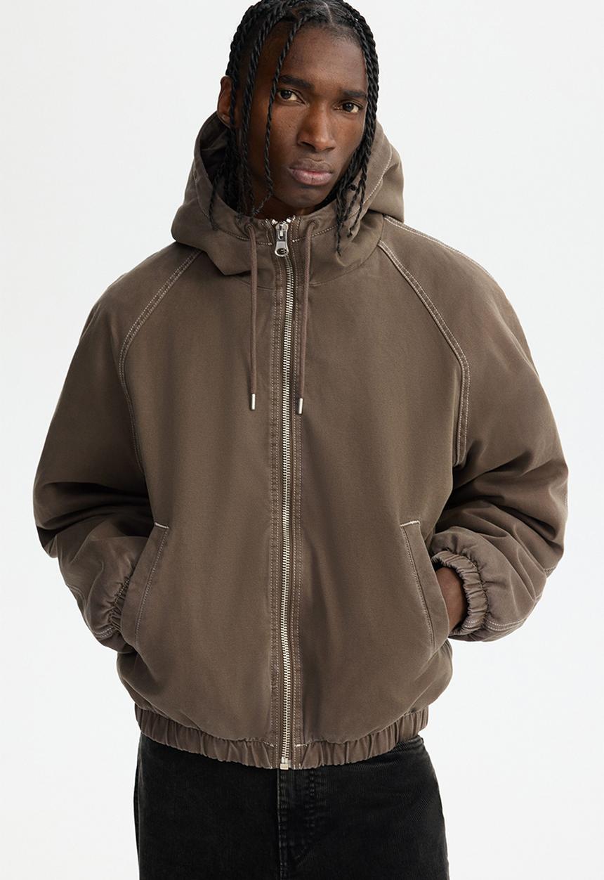 H&M - Padded canvas jacket - dark mole