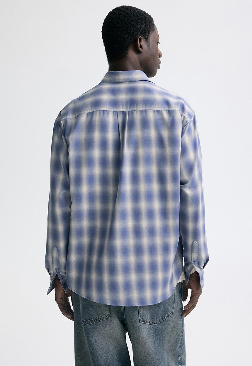 H&M - Relaxed fit shirt - light blue/checked