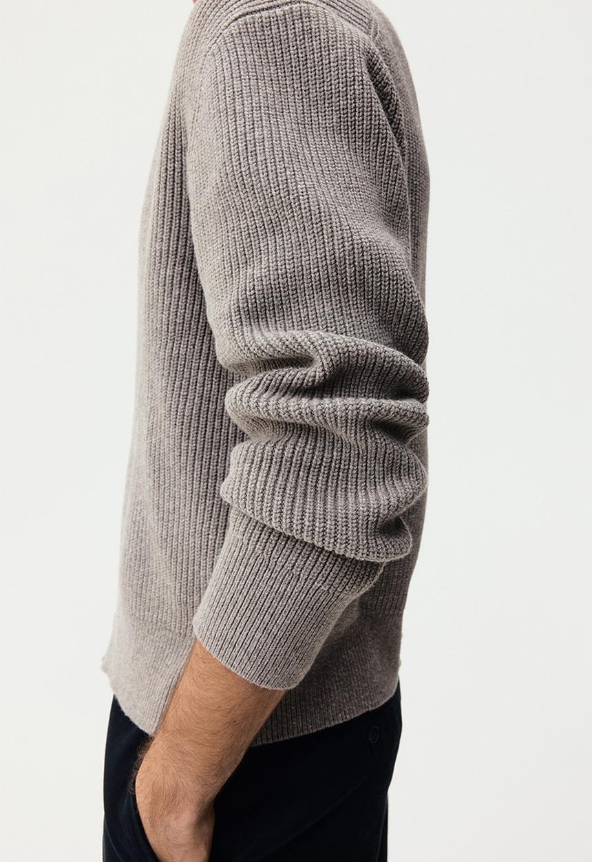 H&M - Relaxed fit rib-knit cardigan - mole
