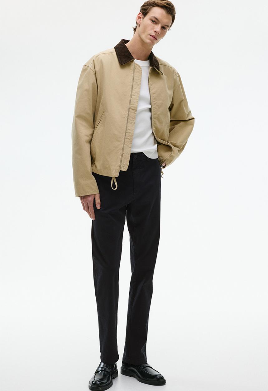 H&M - Slim fit cotton chinos - black