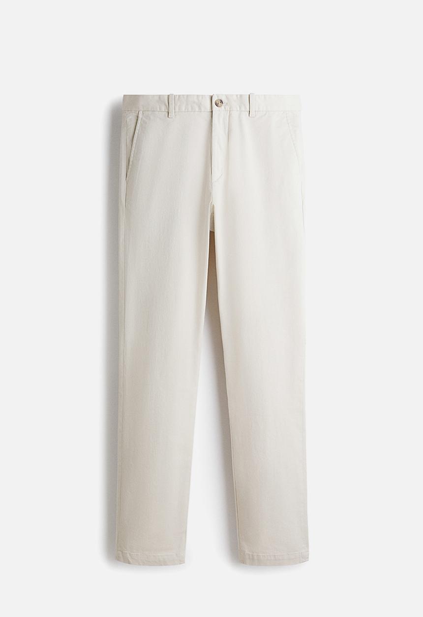 H&M - Slim fit cotton chinos - light beige