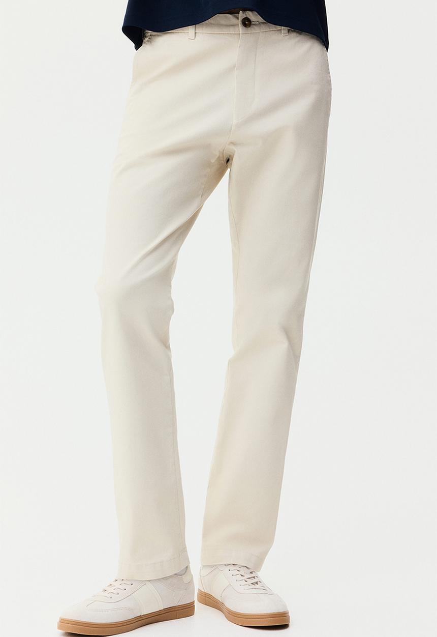 H&M - Slim fit cotton chinos - light beige