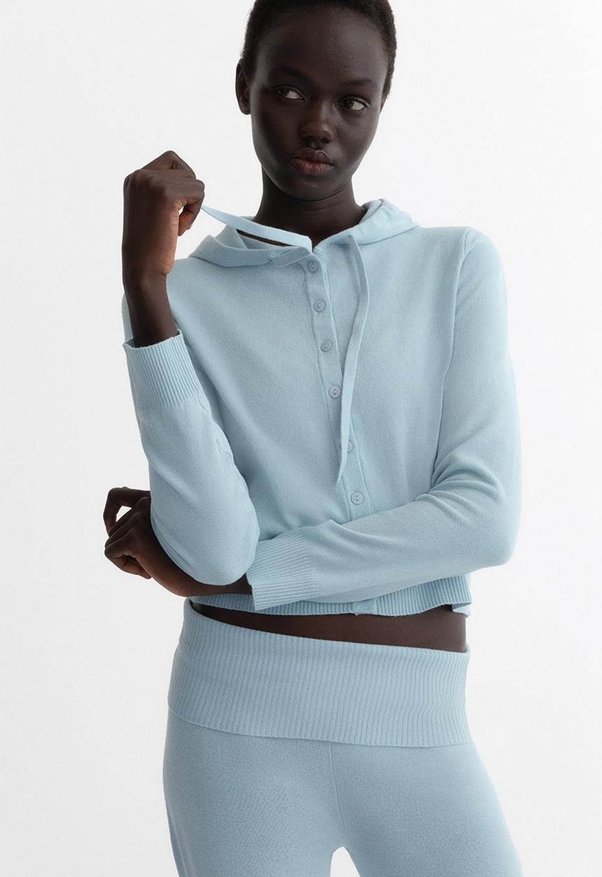 H&M - Hooded cardigan - light blue