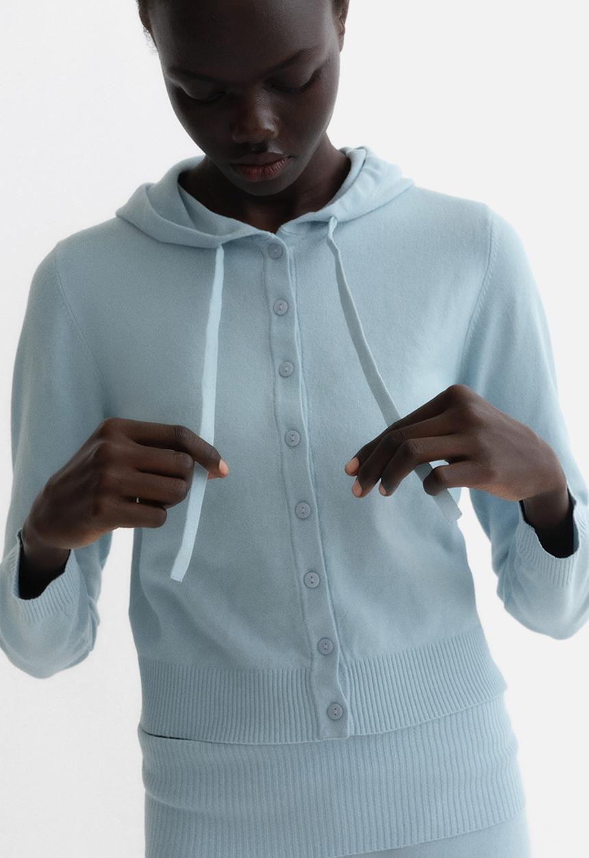 H&M - Hooded cardigan - light blue