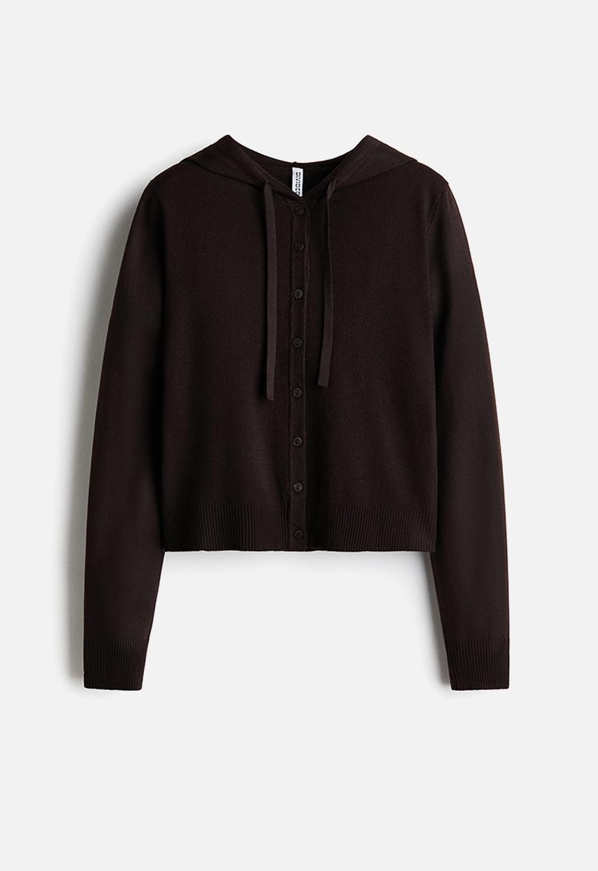 H&M - Hooded cardigan - dark brown
