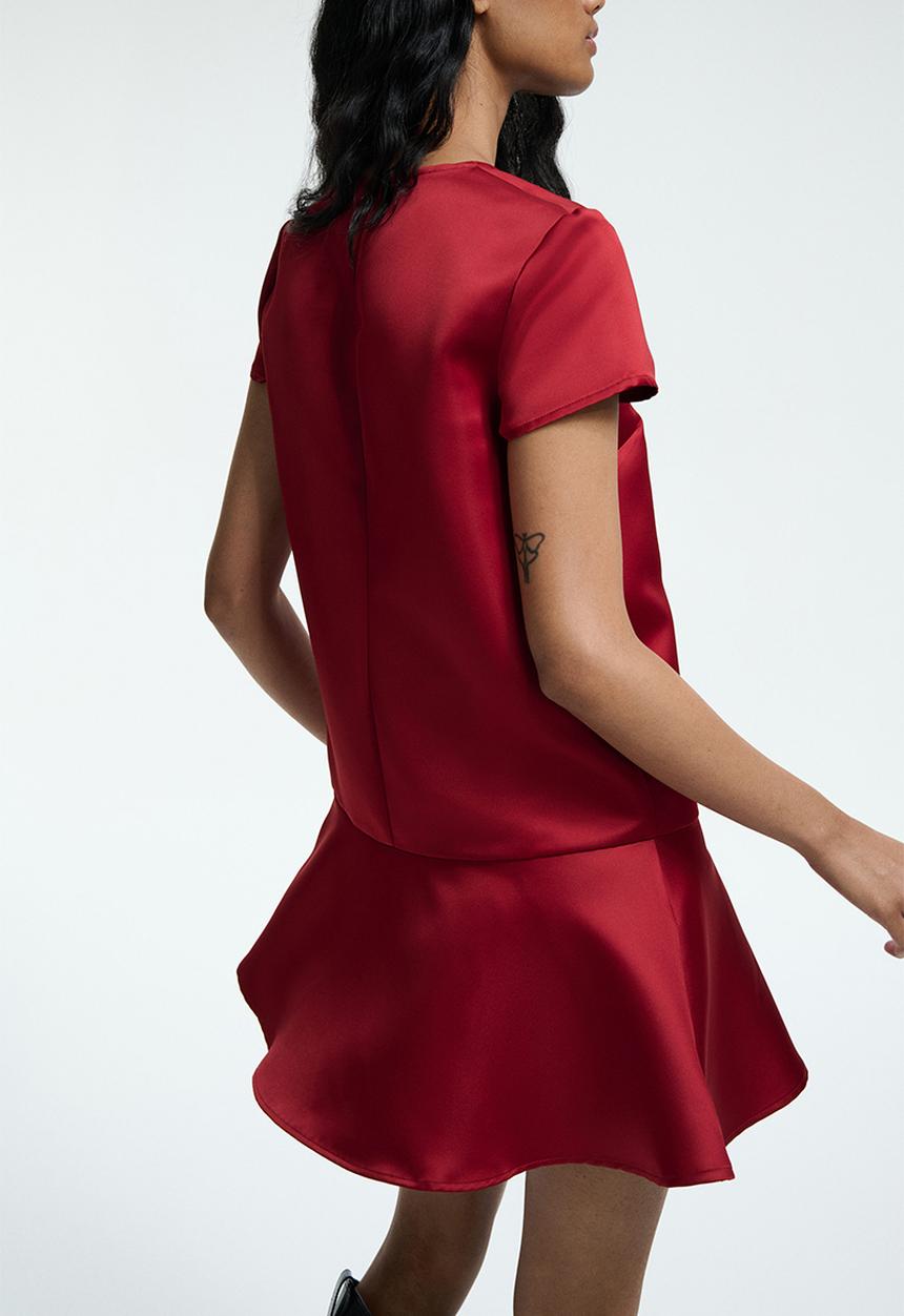 H&M - Satin dress - dark red