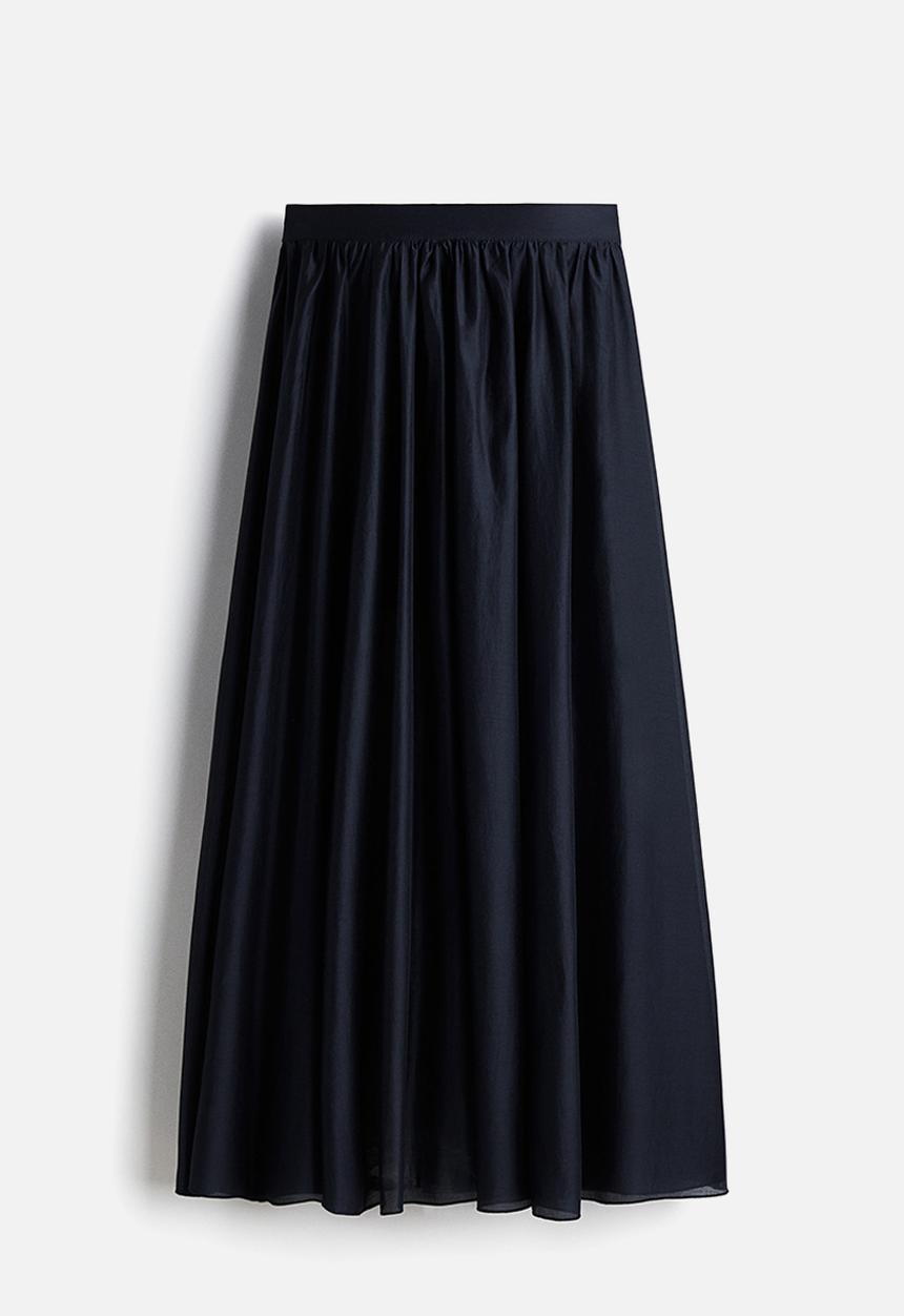 H&M - A-line midi skirt - navy blue