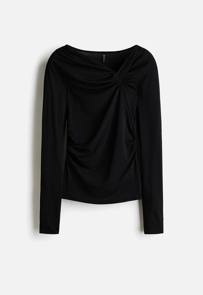 H&M - Twist-detail top - black