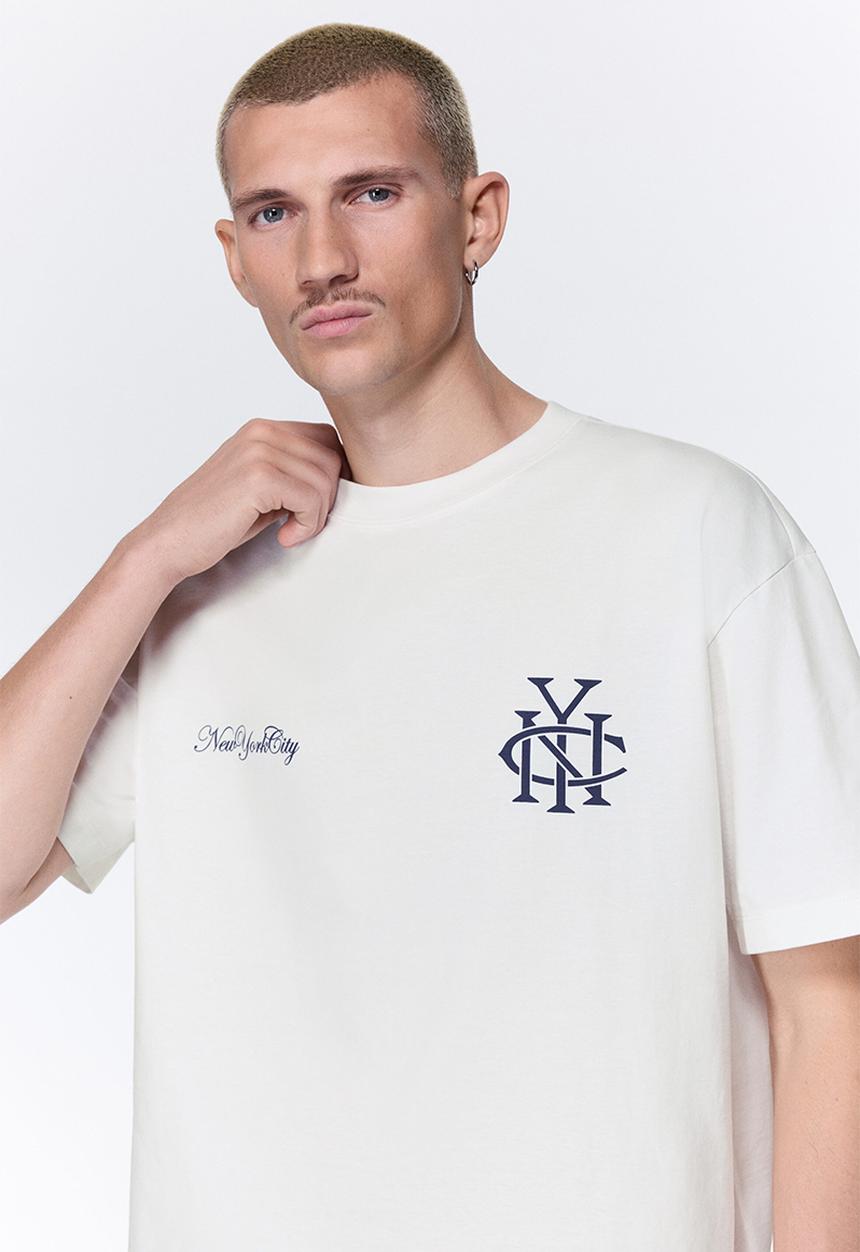 H&M - Loose fit printed t-shirt - white/new york city