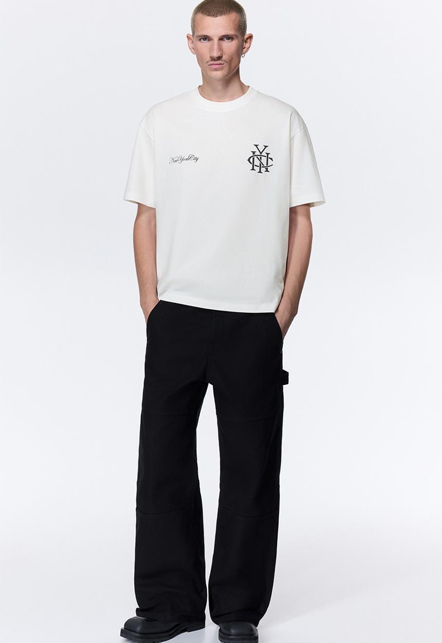 H&M - Loose fit printed t-shirt - white/new york city