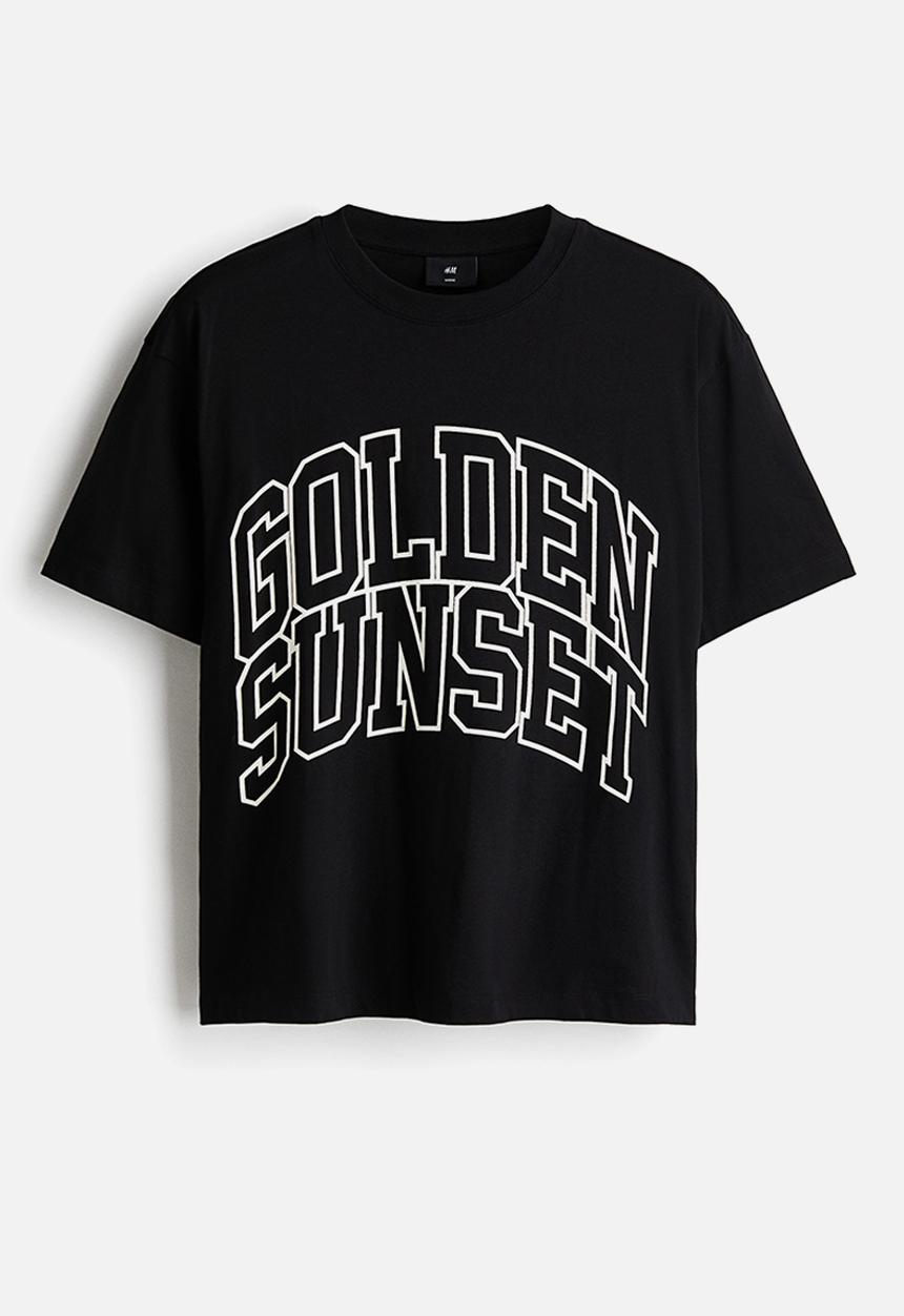 Loose fit printed t-shirt - black/golden sunset - 1313924003