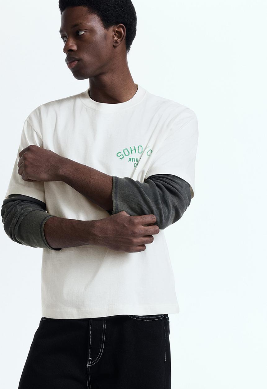 H&M - Loose fit printed t-shirt - white/soho