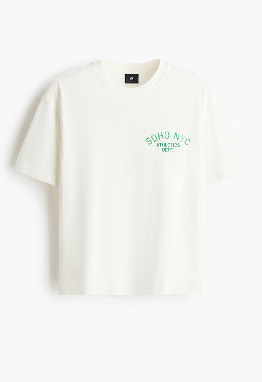 H&M - Loose fit printed t-shirt - white/soho