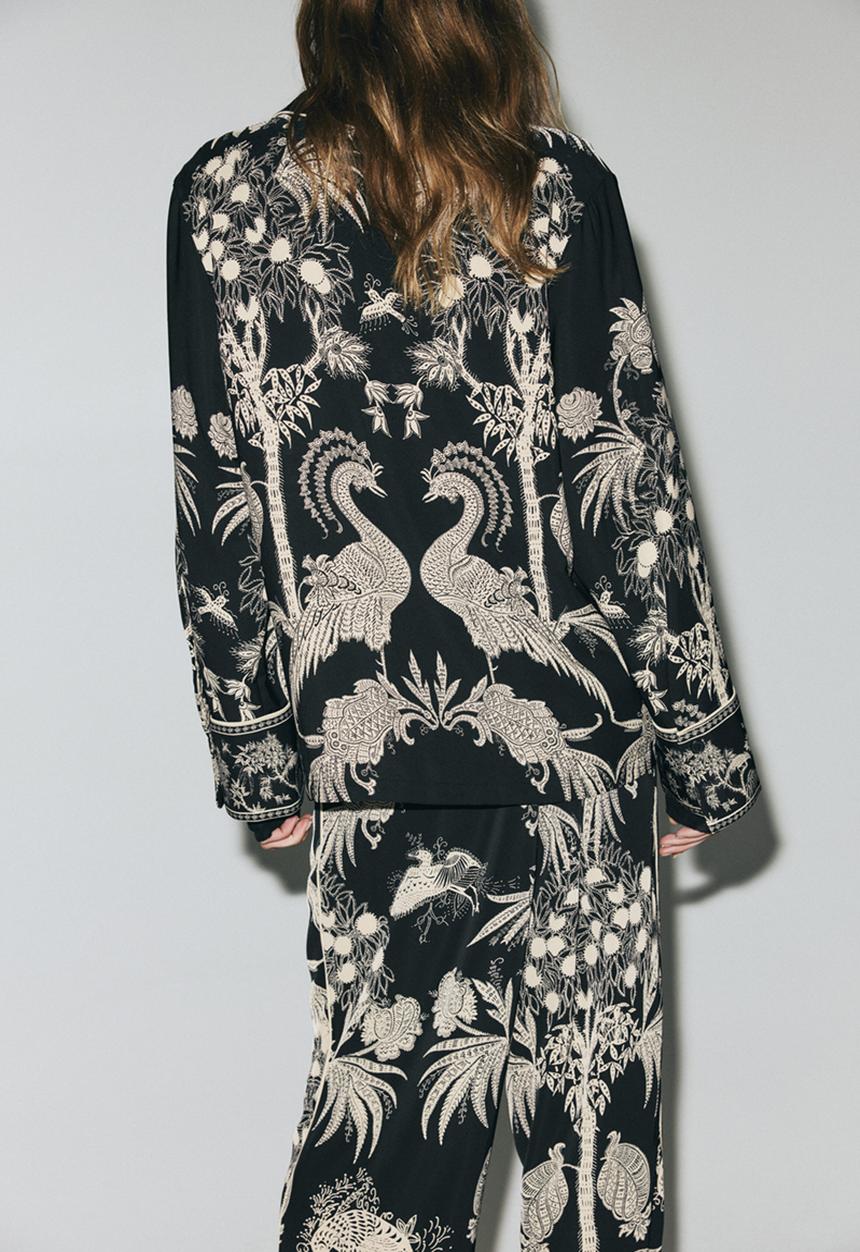 H&M - Printed pull-on trousers - black/patterned
