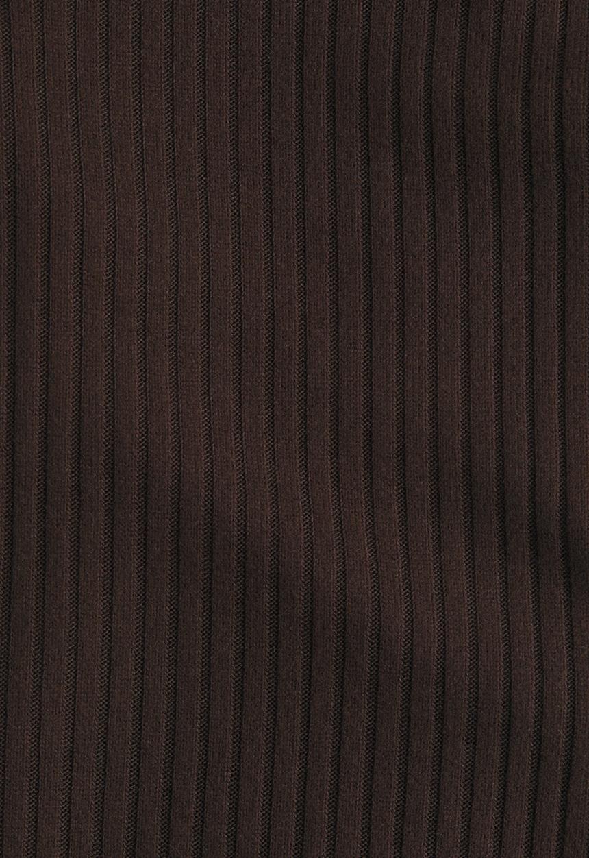H&M - Rib-knit foldover-waist leggings - dark brown