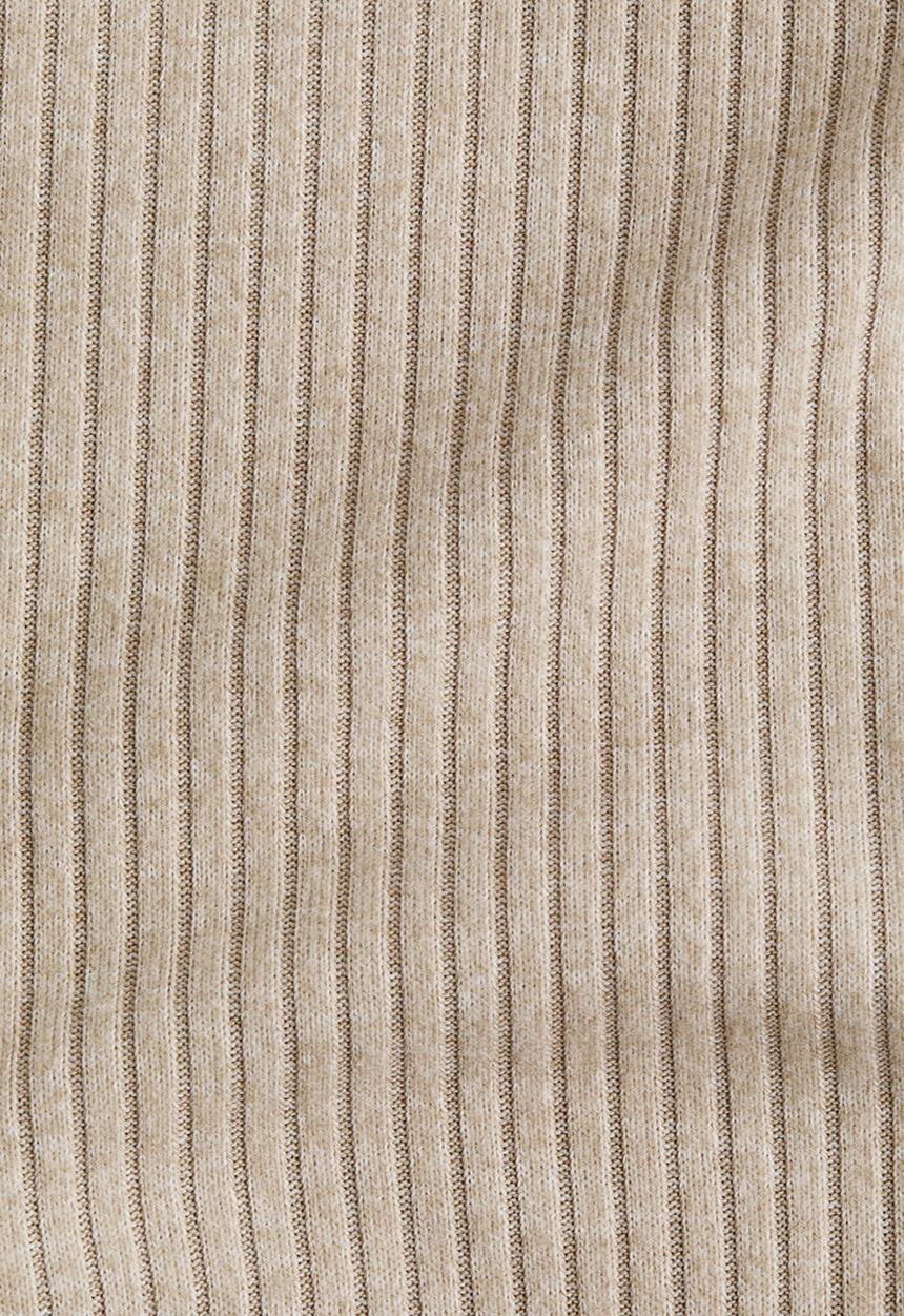 H&M - Rib-knit foldover-waist leggings - beige