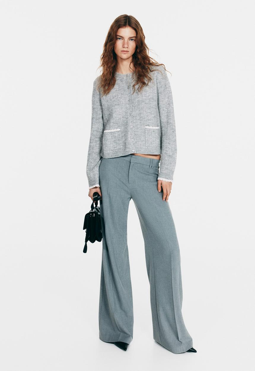 H&M - Cable-knit cardigan - grey marl