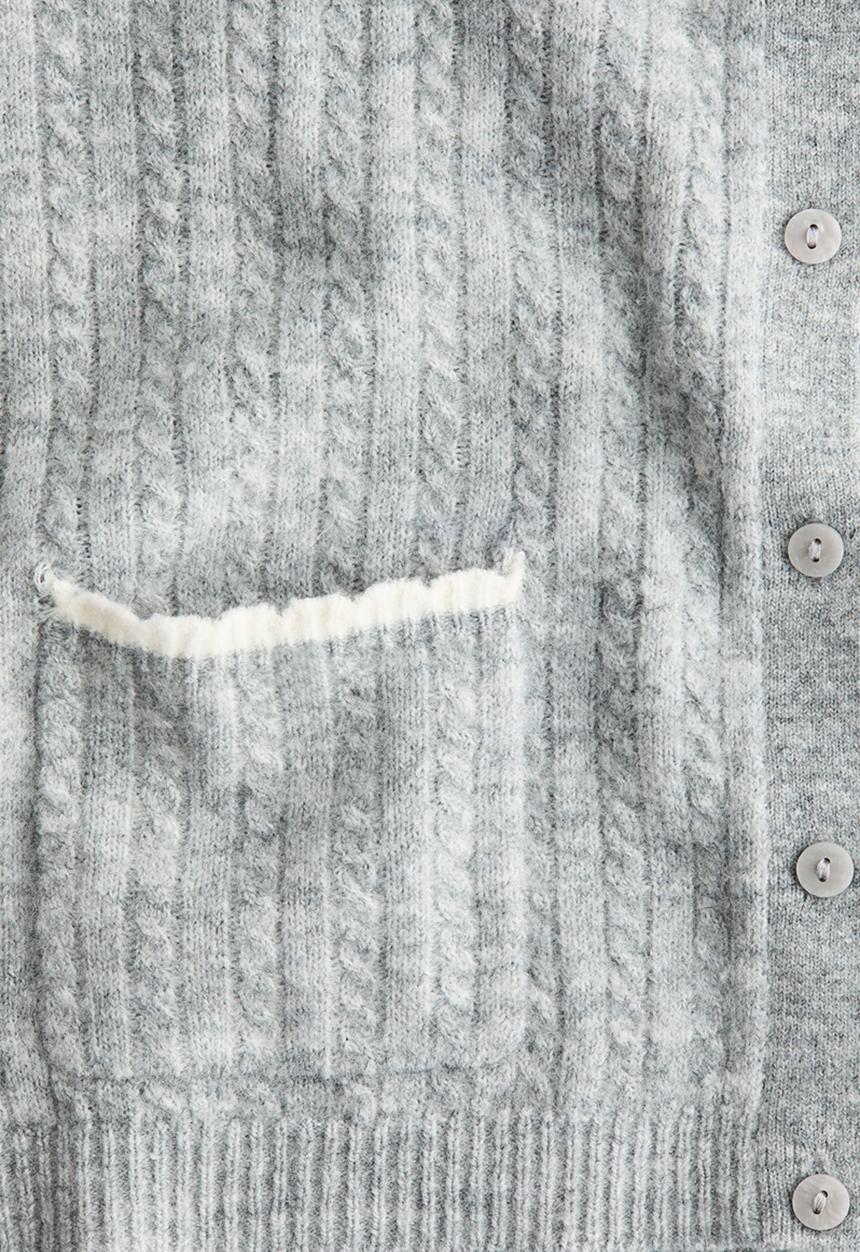 H&M - Cable-knit cardigan - grey marl