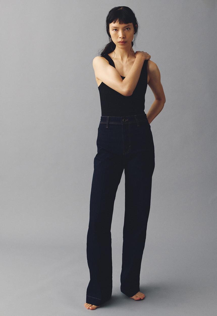 H&M - Wide high jeans - dark denim blue