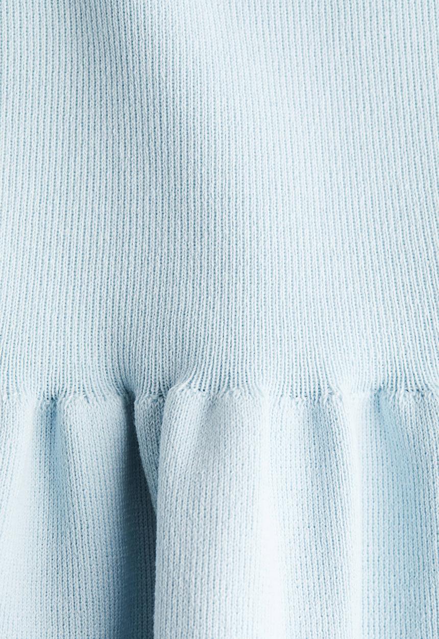 H&M - Knitted peplum top - light blue