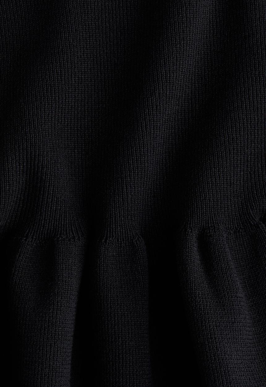 H&M - Knitted peplum top - black
